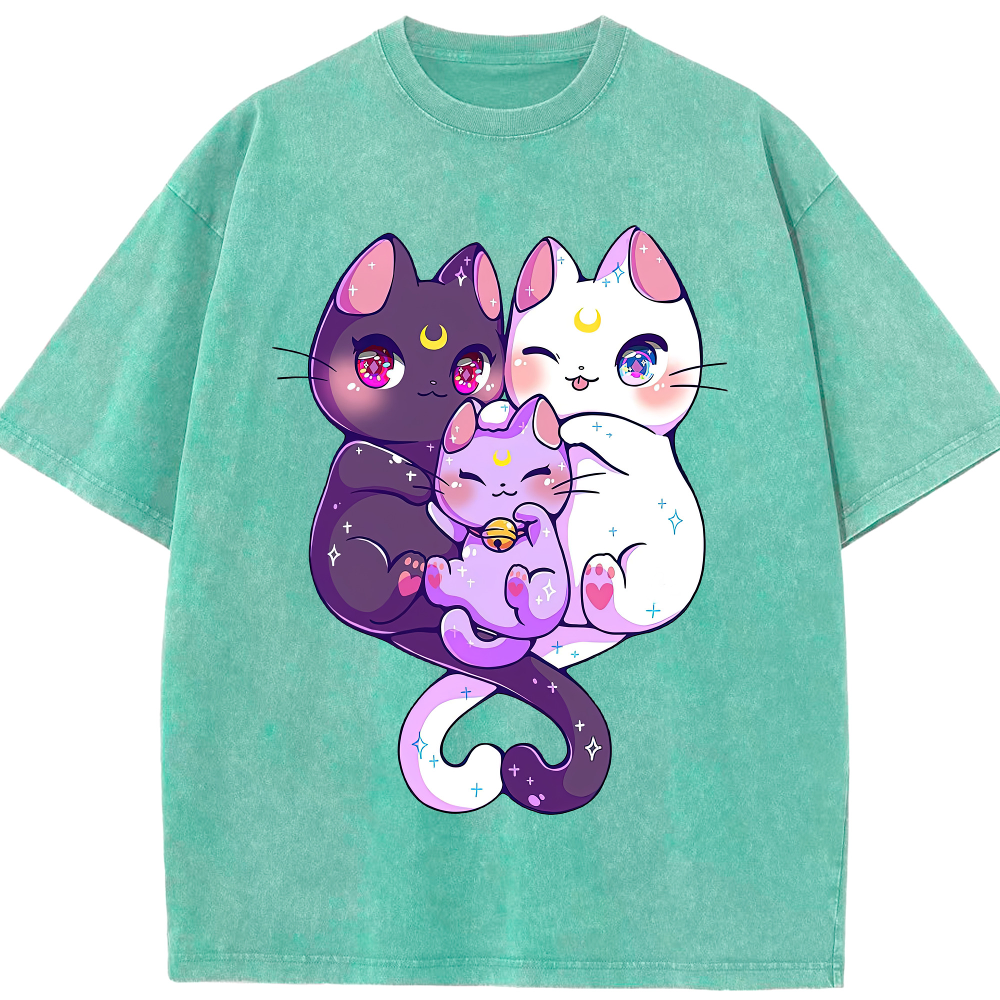 （画像用） 美少女戦士セーラームーン Sailor Moon 綿100% ヴィンテージ風 半袖Tシャツ（フロントプリント）